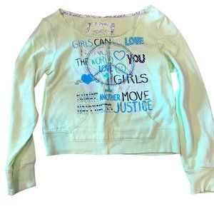 Justice Vintage Girl's Pullover Sweater White Size 12 Like New‎ Condition